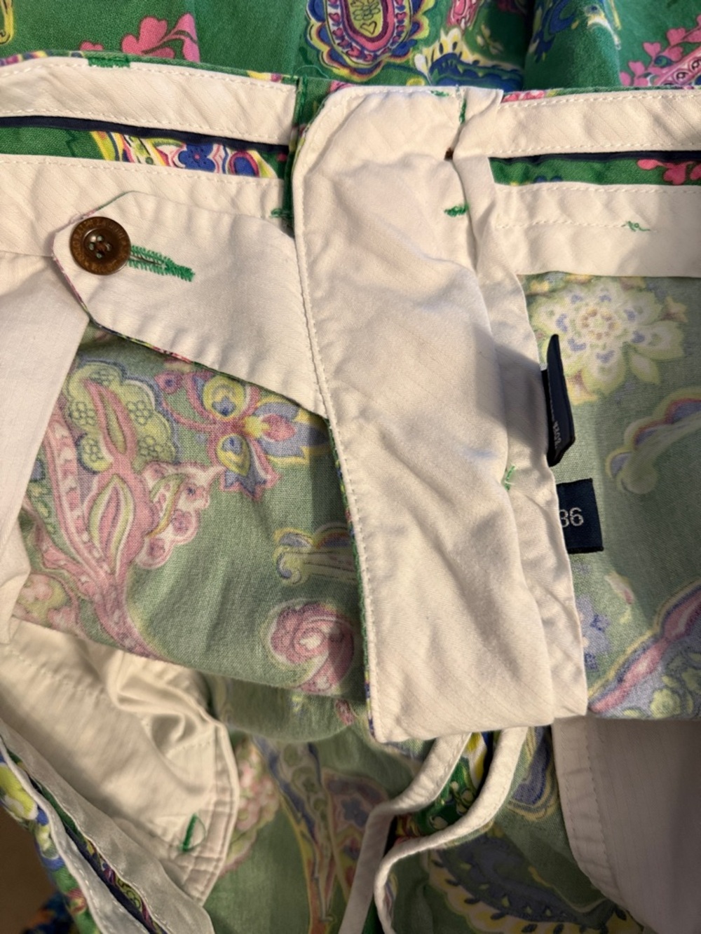 Polo Ralph Lauren Green and Pink Paisley Shorts Sz 36 - Picture 7 of 7